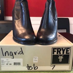 Black leather booties